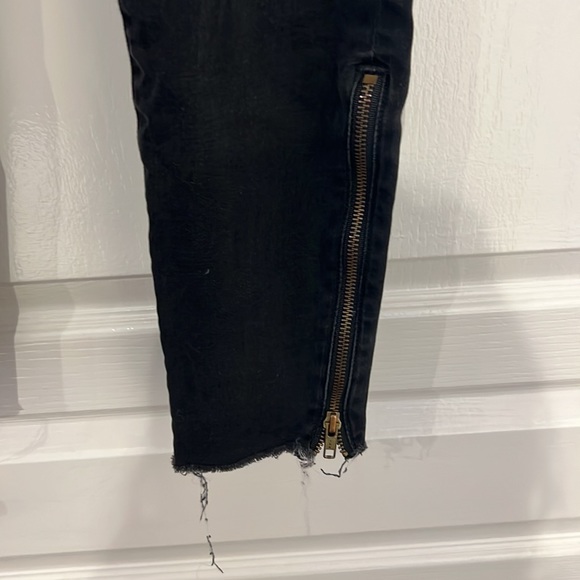 Distressed Charcoal Mother Jeans - Picture 2 of 6